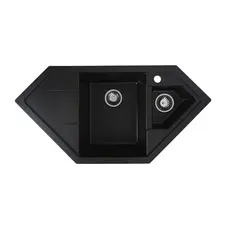 Гранітна мийка для кухні Platinum 9950 PANDORA матова Чорна GOLD