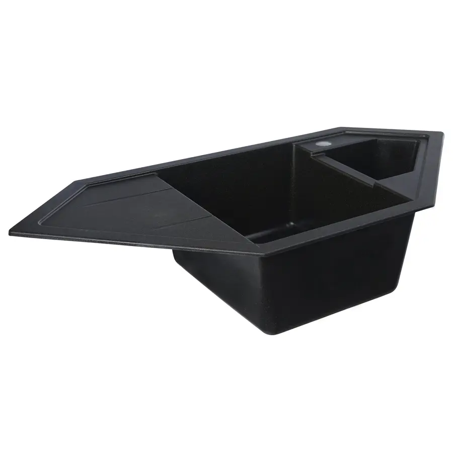 Гранітна мийка для кухні Platinum 9950 PANDORA матова Чорна GOLD