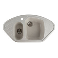 Гранітна мийка для кухні Platinum 9250UW LARGO глянець Біла в крапку