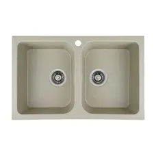 Гранітна мийка для кухні Platinum 7648W TWIN глянець Сафарі