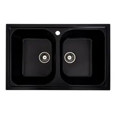 Гранітна мийка для кухні Platinum 7950 Equatoria матовий Чорний металік