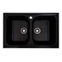 Гранітна мийка для кухні Platinum 7950 Equatoria глянець Чорний металік