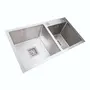 Мийка на дві чаші Platinum Handmade HDB 750х410х230 нержавійка (квадратний сифон, 3.0/1.0)