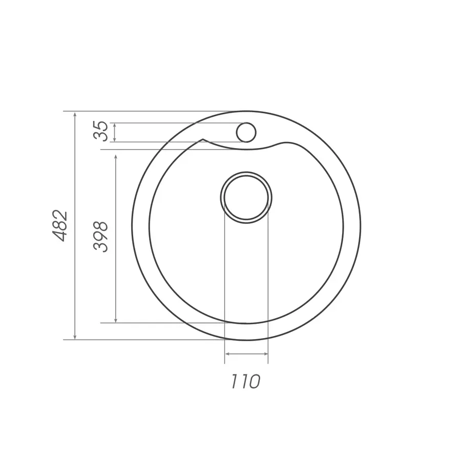 Гранітна мийка для кухні Platinum 480 TURAS матова Мікс