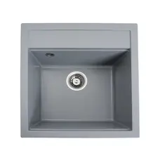 Гранітна мийка для кухні Platinum 5149 FIESTA матова Сірий металік