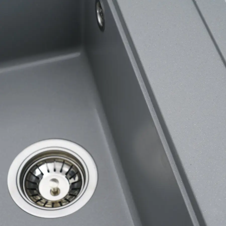 Гранітна мийка для кухні Platinum 5149 FIESTA матова Сірий металік