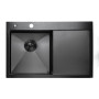 Кухонна мийка Platinum Handmade PVD Н 780х500х230 L чорна (два отвори,з кріпленням)
