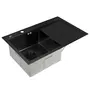Кухонна мийка Platinum Handmade PVD Н 780х500х230 L чорна (два отвори,з кріпленням)
