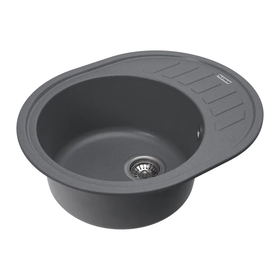 Гранітна мийка для кухні Platinum 6250 SOUL матова Сірий мусон