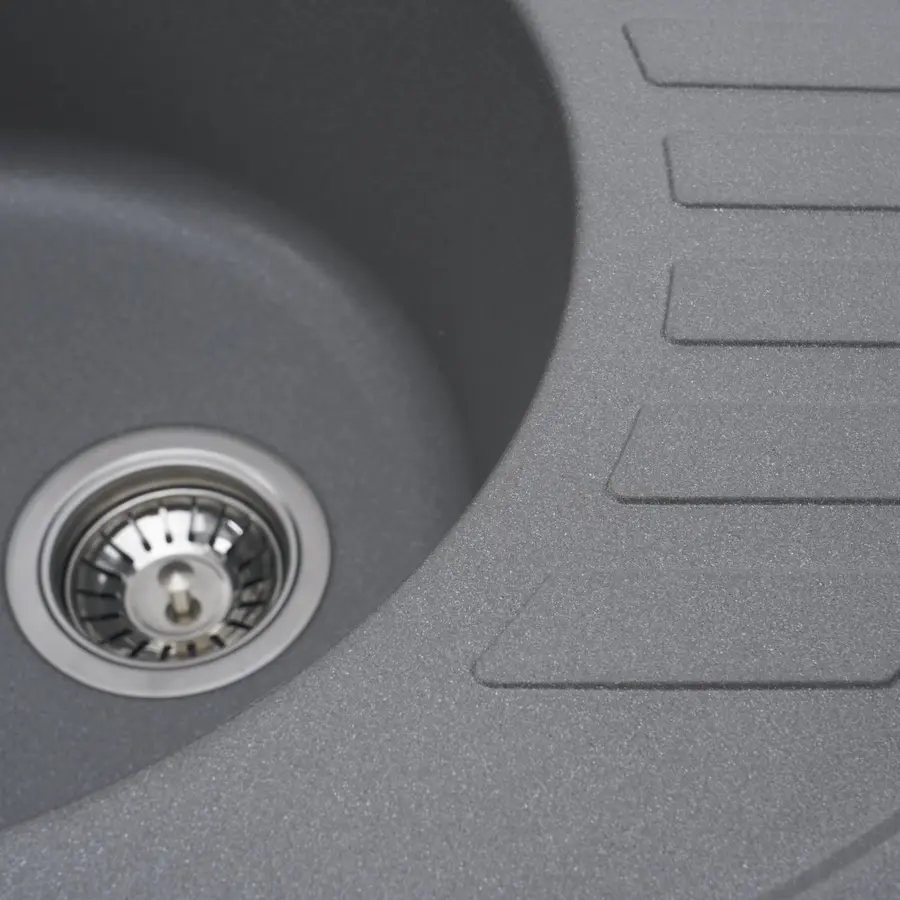 Гранітна мийка для кухні Platinum 6250 SOUL матова Сірий мусон