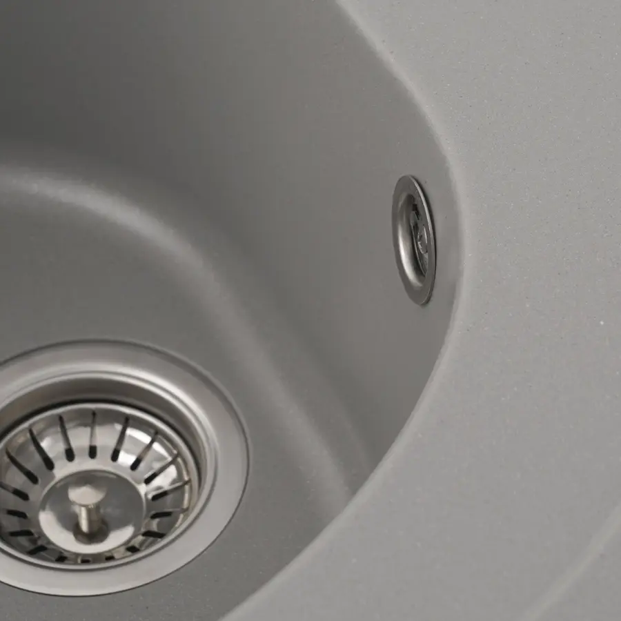 Гранітна мийка для кухні Platinum 510 LUNA матова Сірий металік