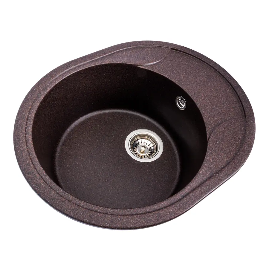 Гранітна мийка для кухні Platinum 5847 ONYX матова Шоколад