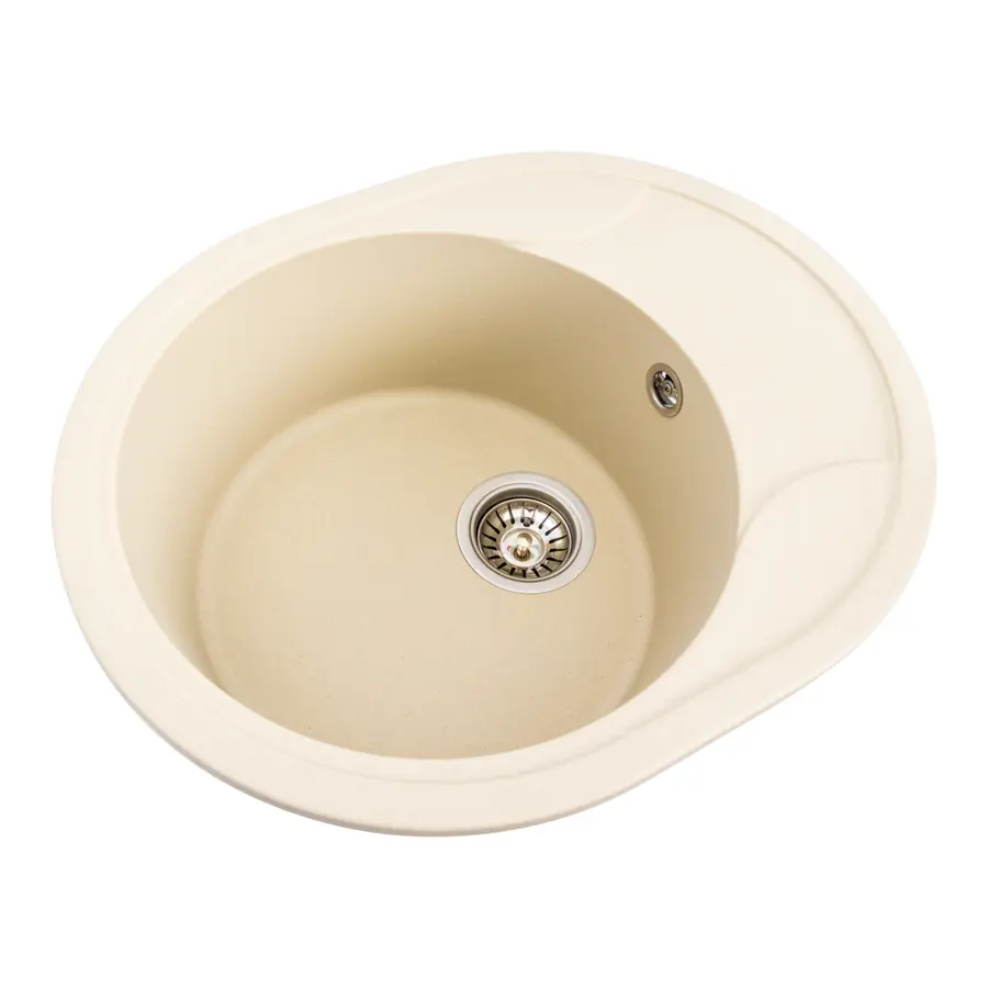 Гранітна мийка для кухні Platinum 5847 ONYX матова (айворі)