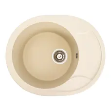 Гранітна мийка для кухні Platinum 5847 ONYX матова (айворі)