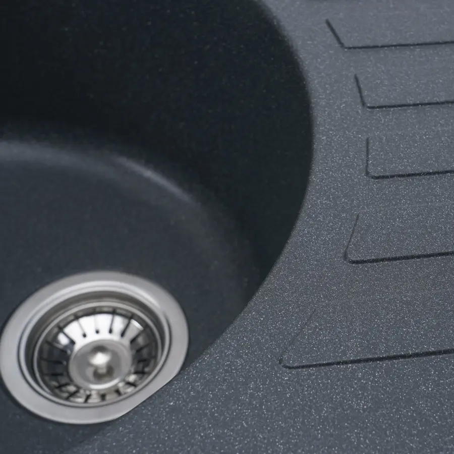 Гранітна мийка для кухні Platinum 6250 SOUL матова Антрацит