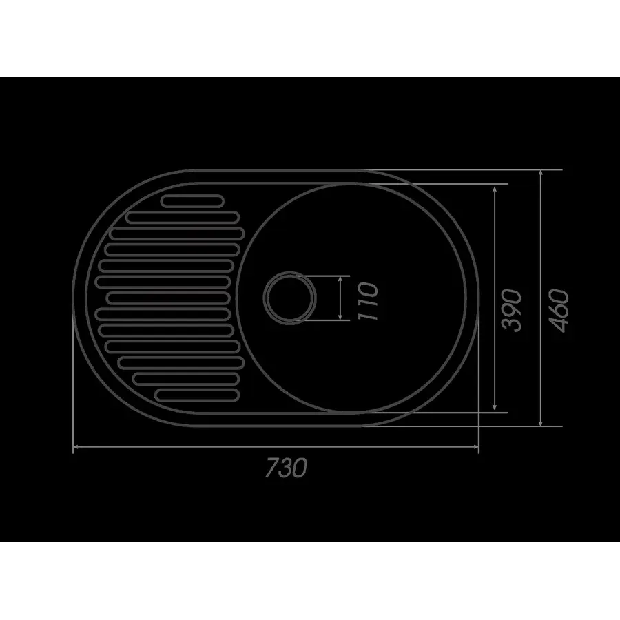 Гранітна мийка для кухні Platinum 7346 ASTORIA глянець Антрацит
