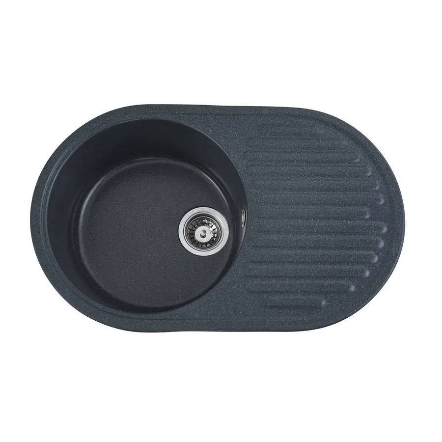 Гранітна мийка для кухні Platinum 7346 ASTORIA глянець Антрацит