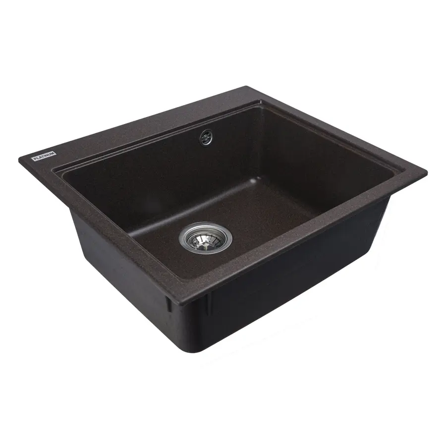 Гранітна мийка для кухні Platinum 5852 VESTA матова Шоколад