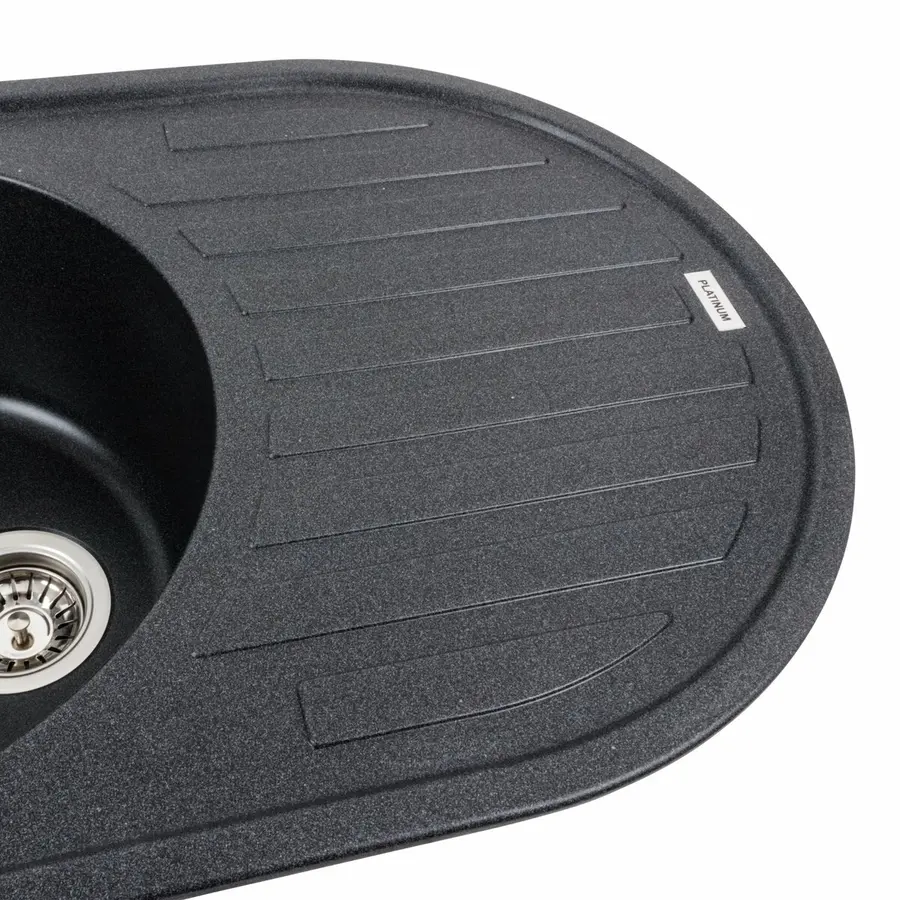 Гранітна мийка для кухні Platinum 7750 LIRA матовий Карбон