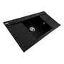 Гранітна мийка для кухні Platinum 9651 ATLAS матовий Чорний металік