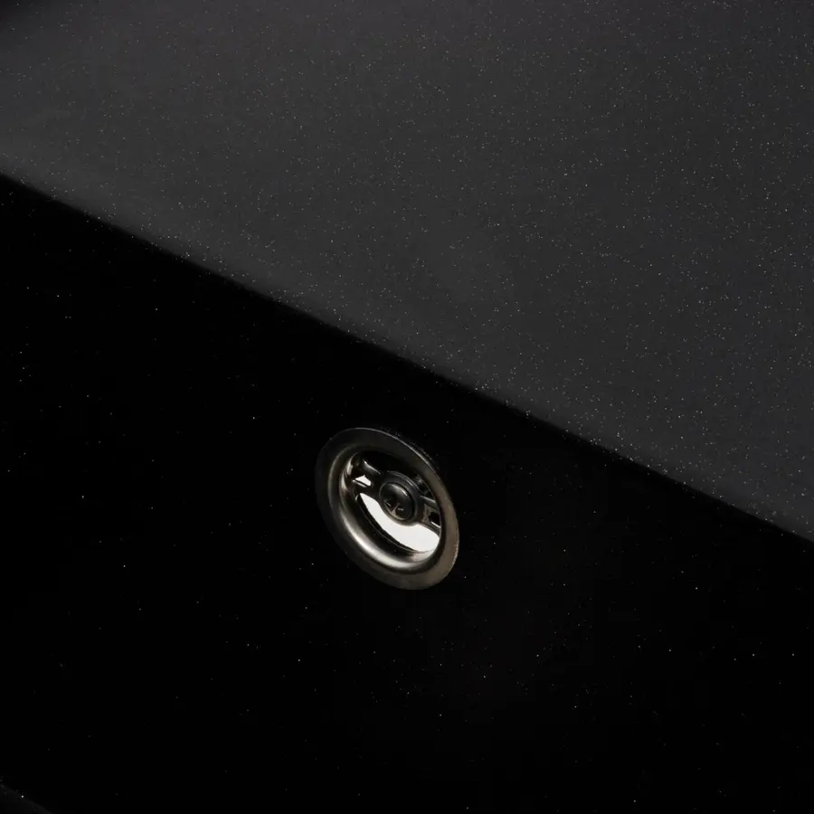 Гранітна мийка для кухні Platinum 9651 ATLAS матовий Чорний металік