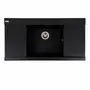 Гранітна мийка для кухні Platinum 9651 ATLAS матовий Чорний металік