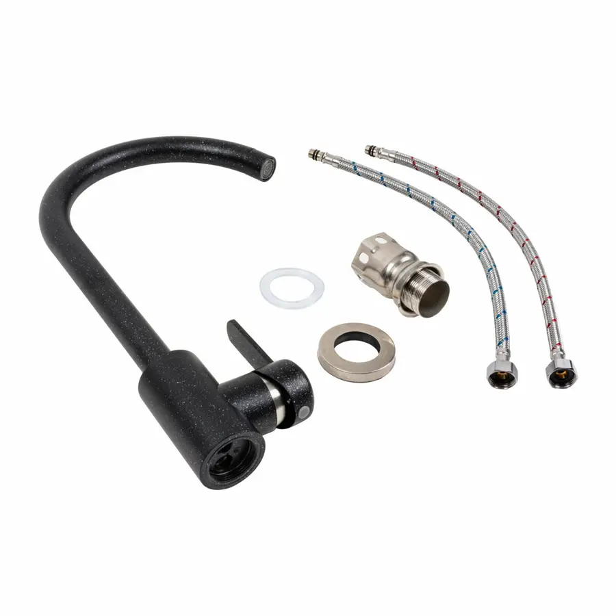 Кухонный смеситель Platinum 7990 NEST Черный Металлик