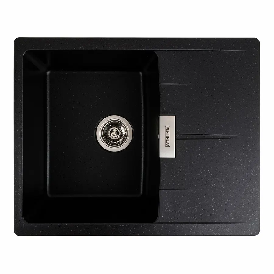 Гранітна мийка для кухні Platinum 6250 ZIRKONE матовий Чорний металік