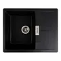 Гранітна мийка для кухні Platinum 6250 ZIRKONE матовий Чорний металік
