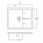 Гранитная мойка для кухни Platinum 6250 ZIRKONE матовый Черный металлик