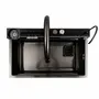 Кухонна мийка 75*46D PVD чорна Platinum Handmade "ВОДОСПАД"