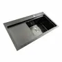Кухонная мойка черная PVD 78*43 R Platinum Handmade (два отверстия, круглый сифон 3,0/0,8)