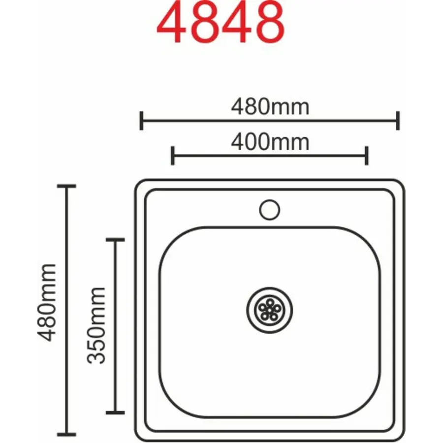 Кухонна мийка з нержавіючої сталі Valeso ДЕКОР 4848 (0,6/170 мм)