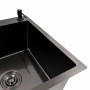 Кухонна мийка CM 65*50 R чорна PVD VALESO Handmade (круглий сифон 3,0/0,8)