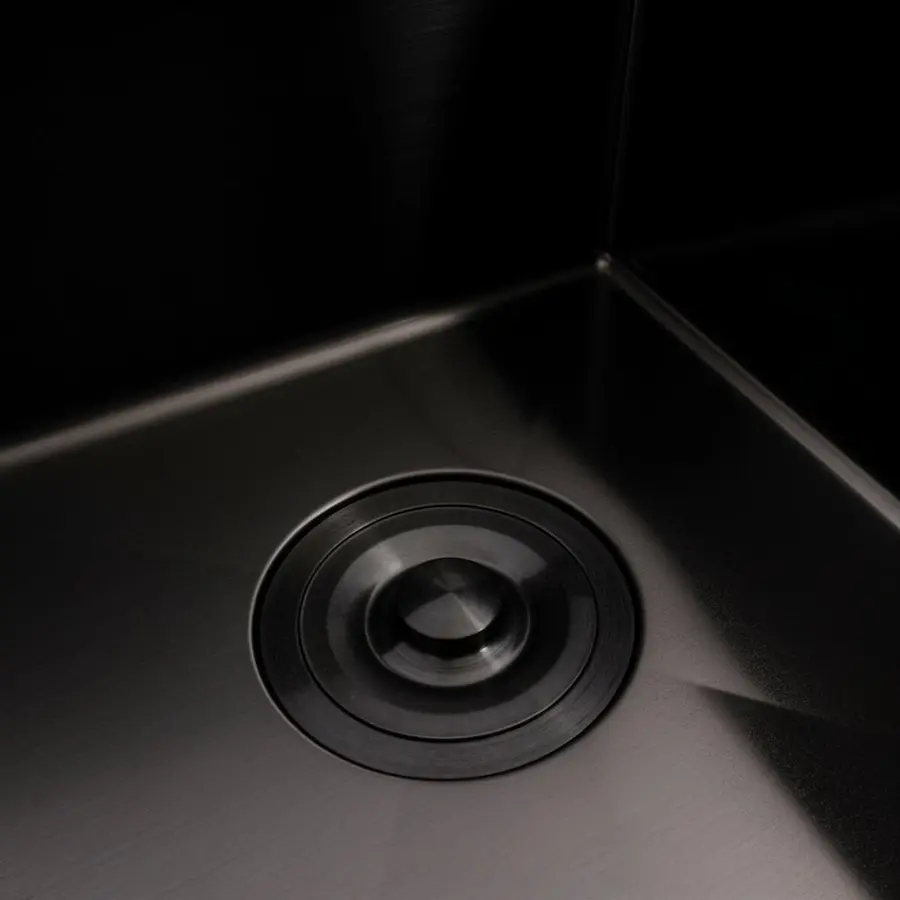 Кухонна мийка 78*43 PVD чорна на дві чаші VALESO Handmade (3.0/0.8)