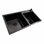Кухонна мийка 78*43 PVD чорна на дві чаші VALESO Handmade (3.0/0.8)