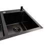 Кухонна мийка 78*43 PVD чорна на дві чаші VALESO Handmade (3.0/0.8)
