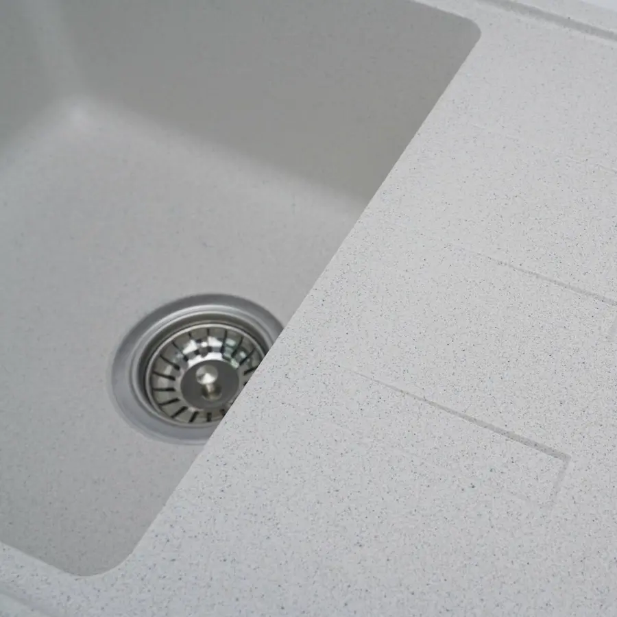 Гранитная мойка для кухни VALESO LIANA 6243 матовая Белая в точку