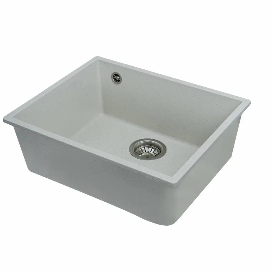 Гранитная мойка для кухни VALESO OASIS 5444 матовая Белая в точку