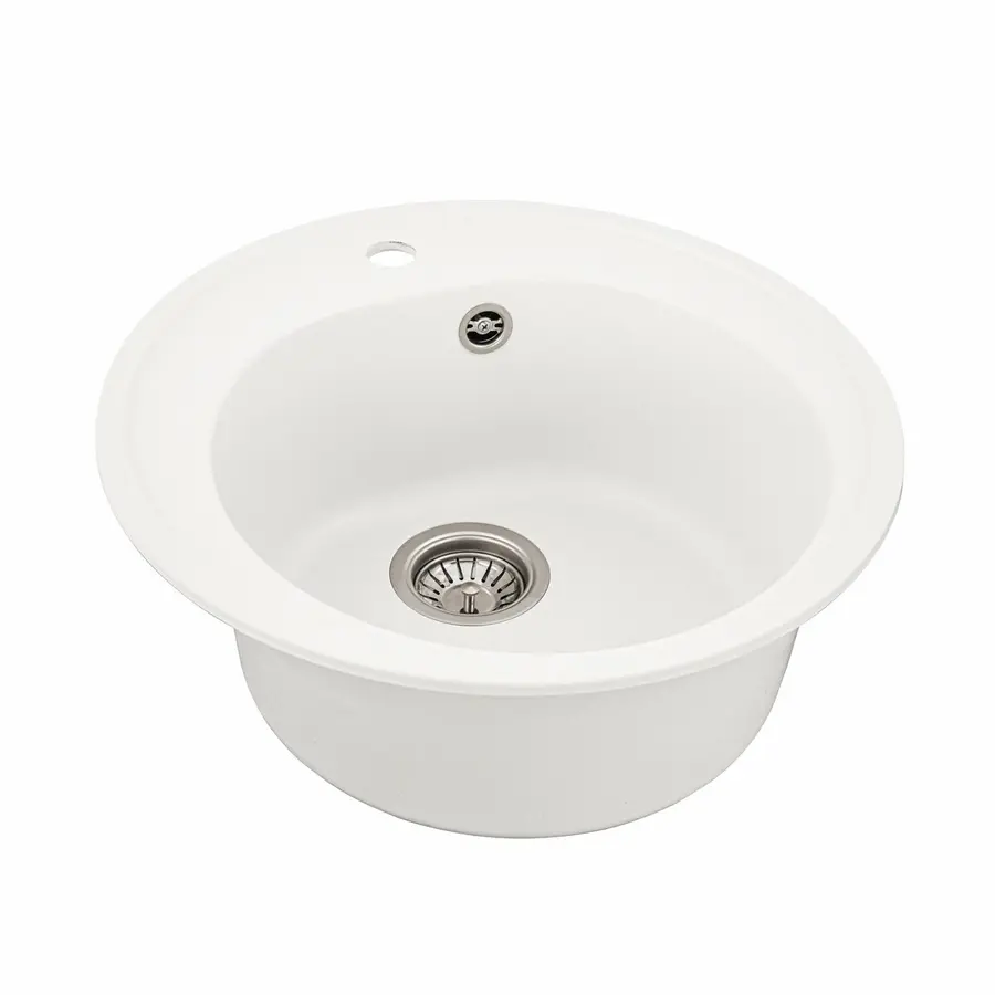 Гранитная мойка для кухни VALESO LUNA 510 матовая Белоснежная