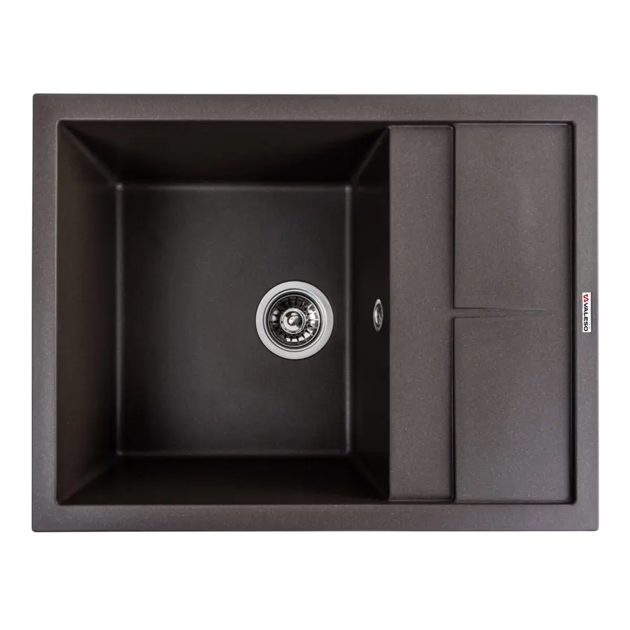 Гранітна мийка для кухні VALESO LOTOS 6550 матова Темна скеля