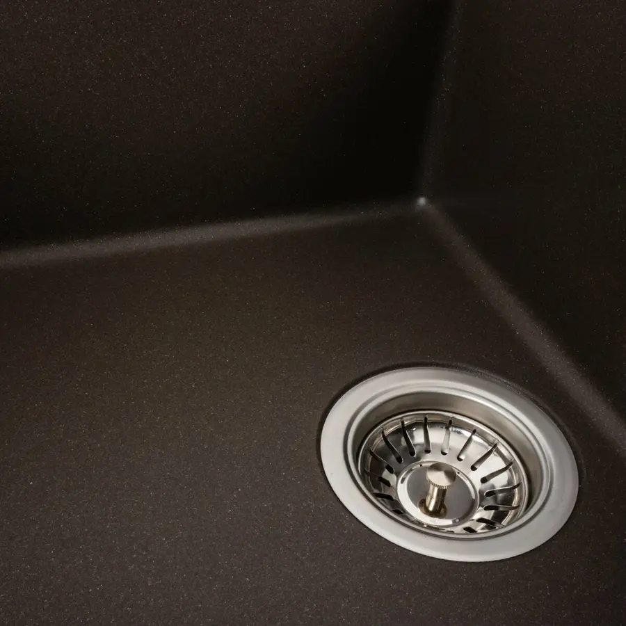 Гранітна мийка для кухні VALESO 7950 Selena матова Темна скеля