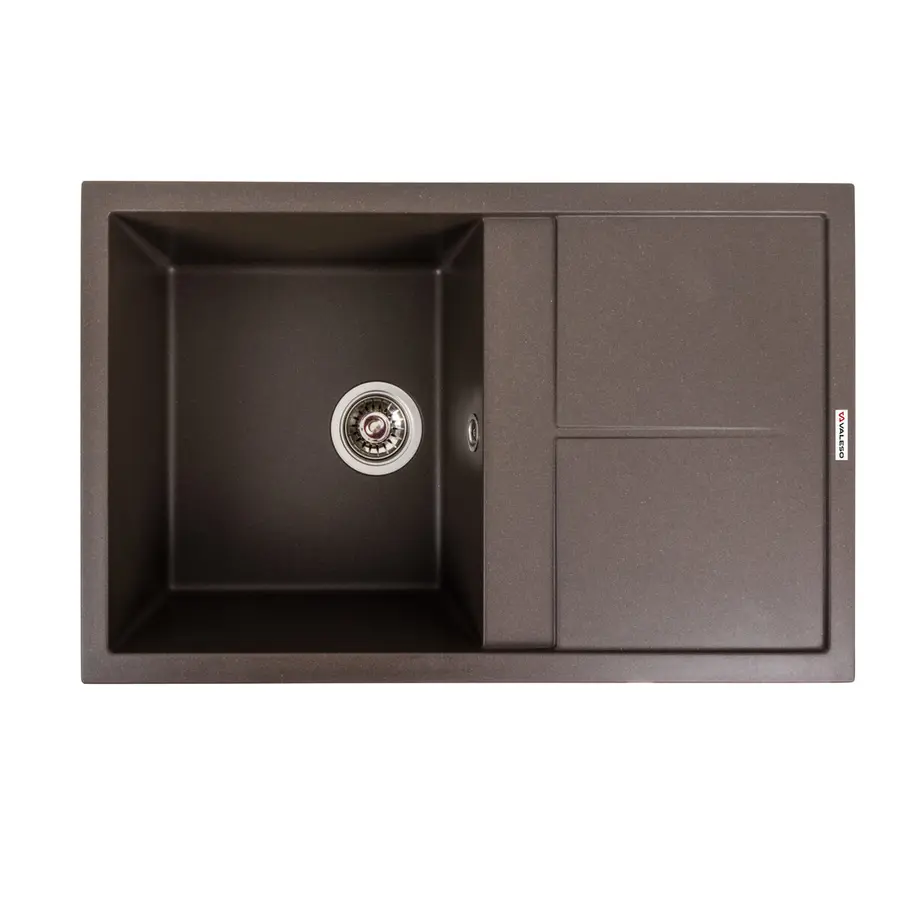 Гранітна мийка для кухні VALESO 7950 Selena матова Темна скеля