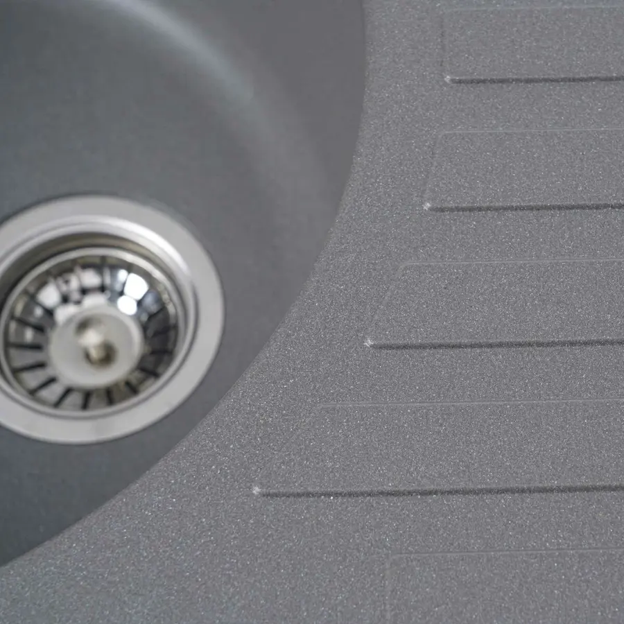 Гранітна мийка для кухні VALESO LIRA 7750 матова Сірий мусон