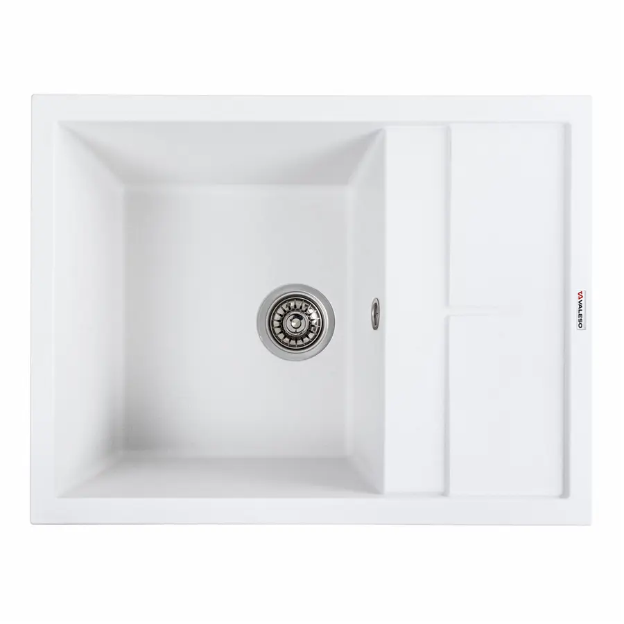 Гранітна мийка для кухні VALESO LOTOS 6550 матова Білосніжна