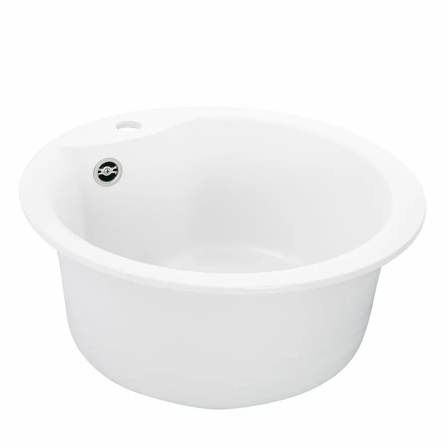 Гранитная мойка для кухни VALESO TURAS 480 матовая Белоснежная