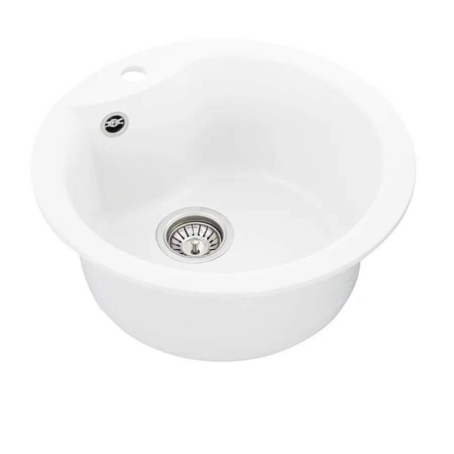 Гранитная мойка для кухни VALESO TURAS 480 матовая Белоснежная