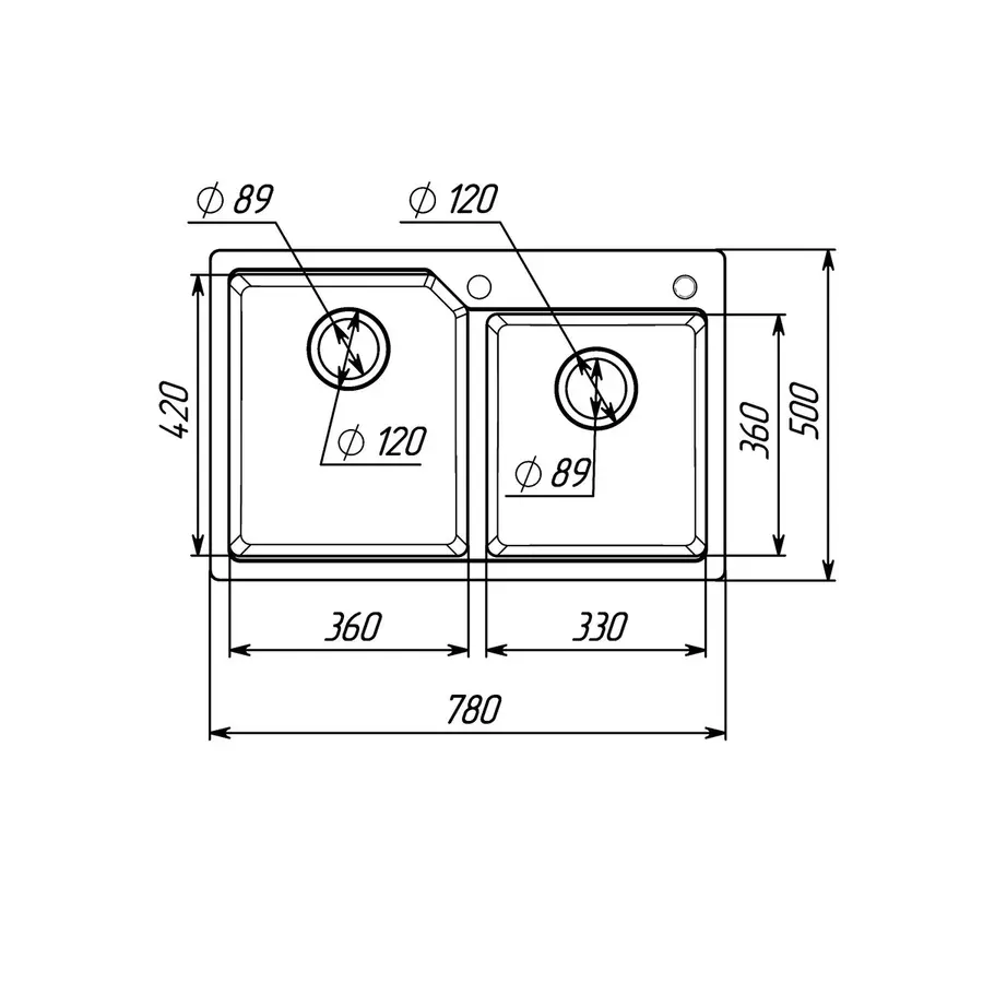 Гранітна мийка для кухні VALESO HARMONY 7850 матова Сірий металік