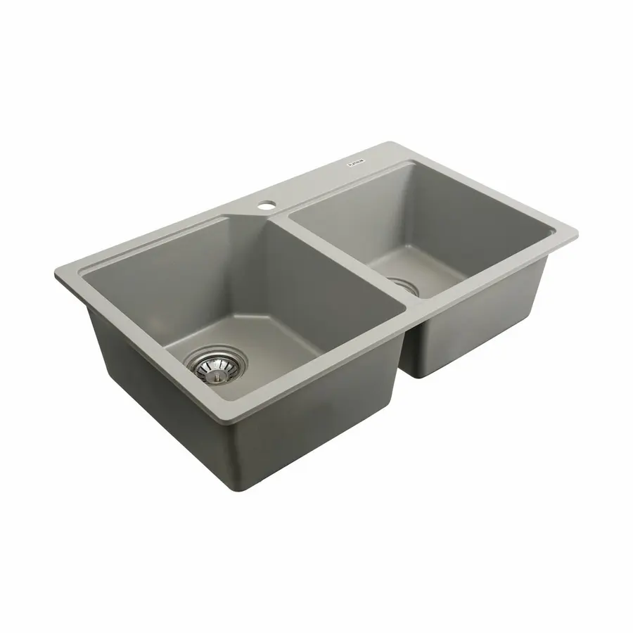 Гранітна мийка для кухні VALESO HARMONY 7850 матова Сірий металік