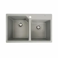 Гранитная мойка для кухни VALESO HARMONY 7850 матовая Серый металлик
